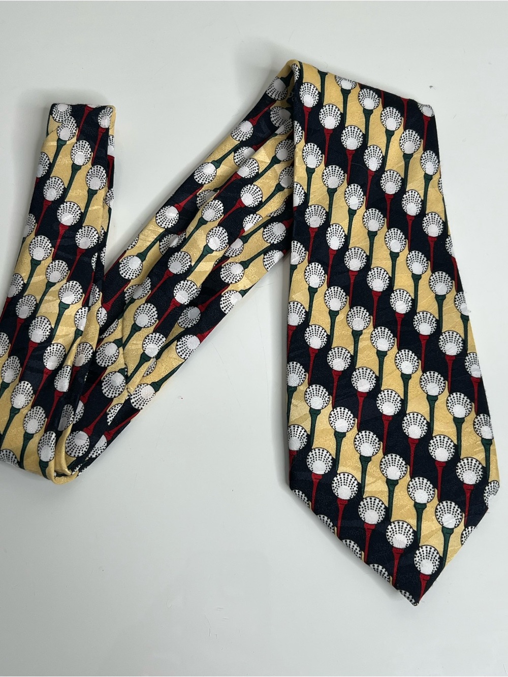 Renaissance Golf Ball Tee Necktie Mens Vintage Novelty Golf Tie USA Sports